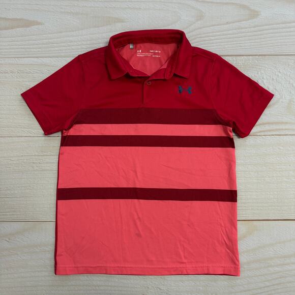 Lot Of 3 Under Armour Boys HeatGear Polo Shirt Loose Fit Youth Size Medium - Picture 4 of 6